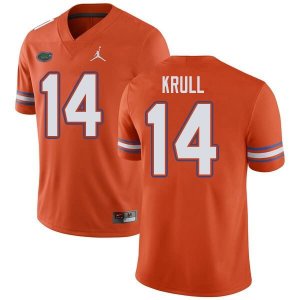 Men's Florida Gators #14 Lucas Krull NCAA Jordan Brand Orange Authentic Stitched College Football Jersey SEL6662MT